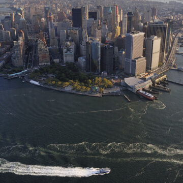 Aerial view of Lower Manhattan, New York City, captured by Coldea Productions for drone and aerial photography services