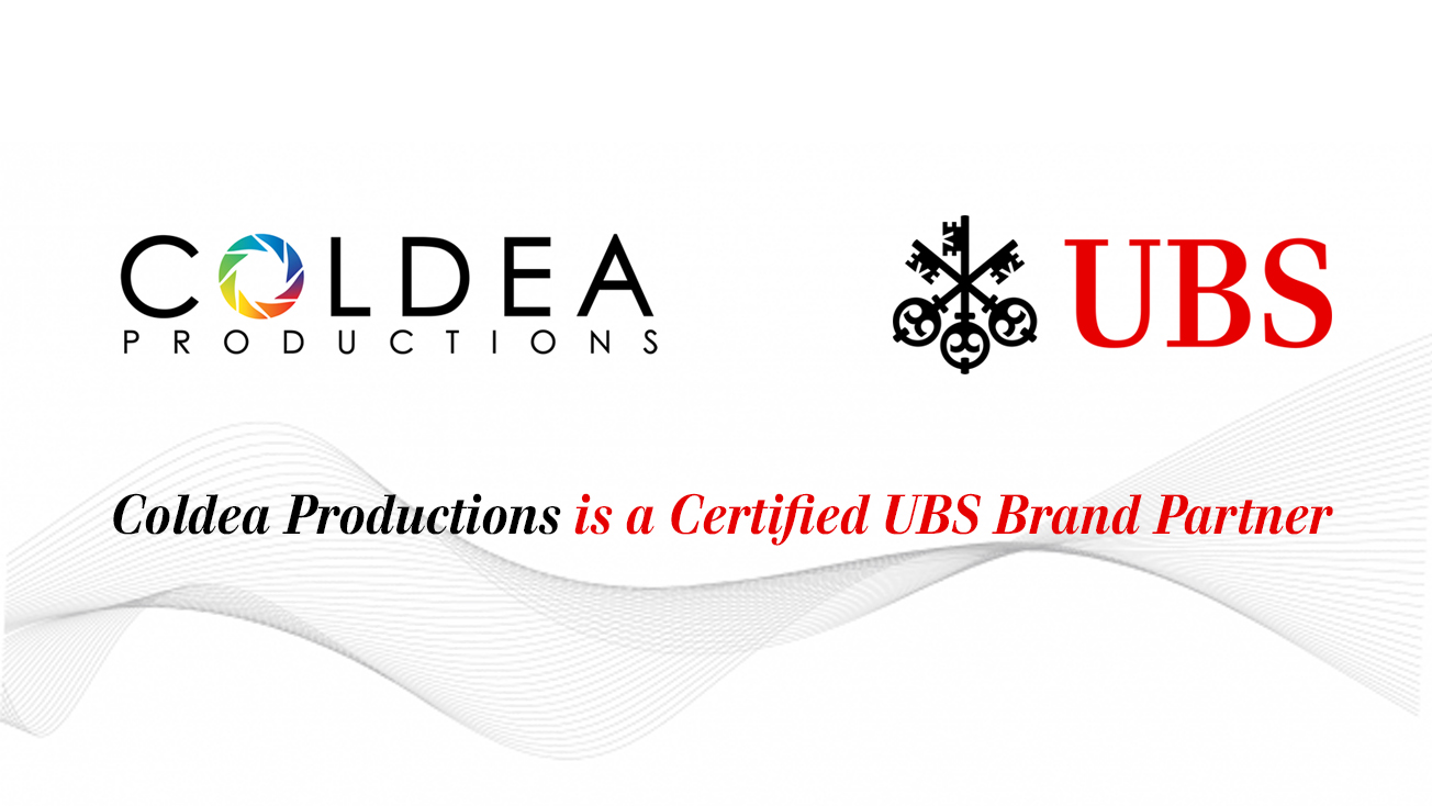 Coldea Productions logo alongside UBS logo highlighting their certification as a UBS brand partner