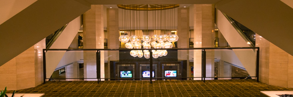 Elegant event venue with chandelier lighting, ideal for nationwide event photography services by Coldea Productions.