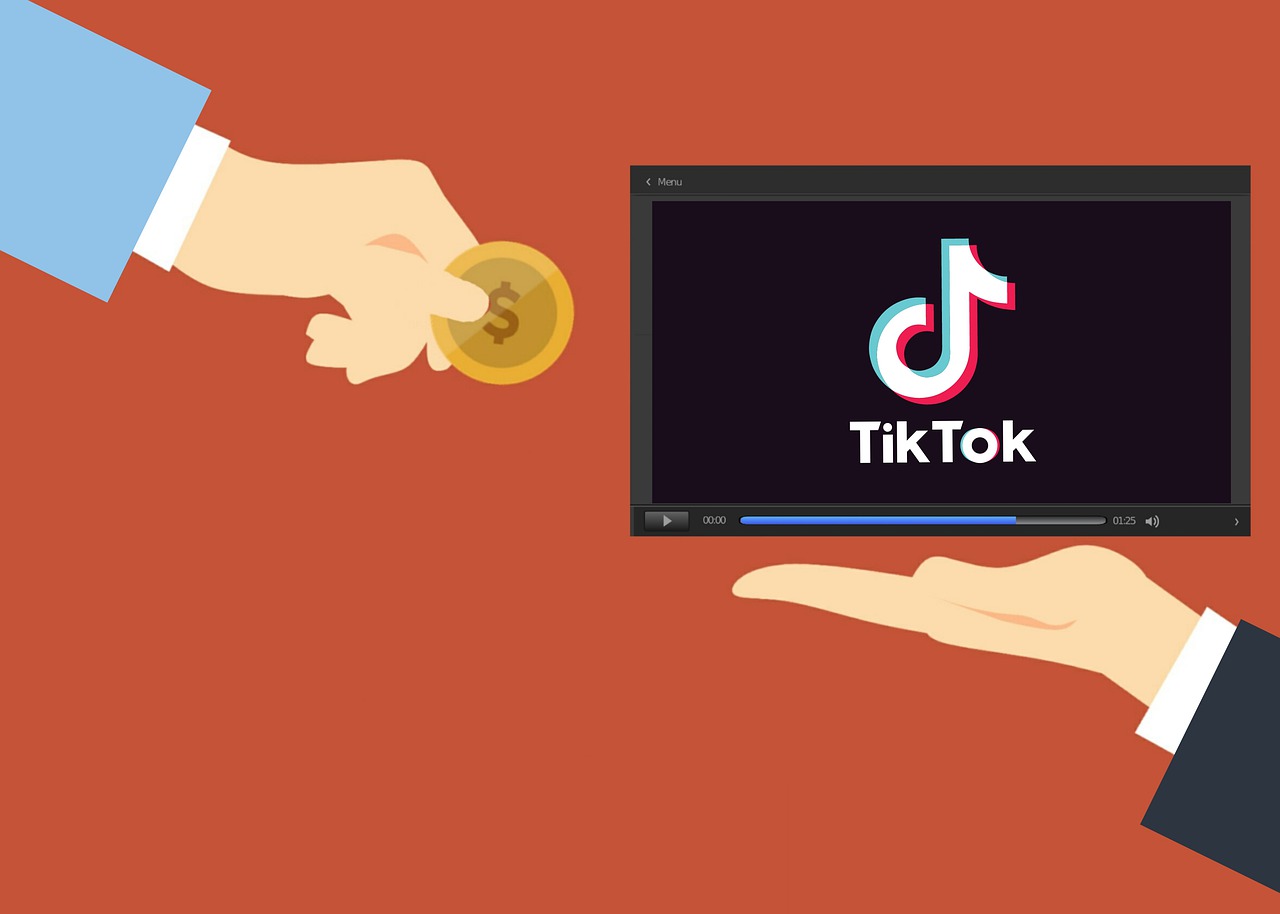 An illustration of a person giving a coin for a TikTok video.