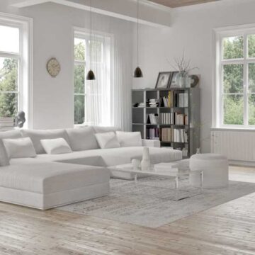 A beautifully staged living room showcasing modern design elements and natural light, demonstrating Coldea Productions' real estate photography services.