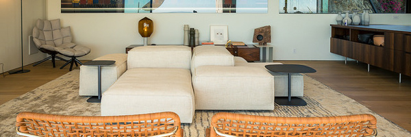 Sophisticated living room interior in a Pacific Palisades home, highlighting Coldea Productions’ real estate video services.