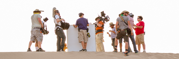 Film crew working on a video shoot in the desert, showcasing Coldea Productions' video production services in Glendale, Arizona.