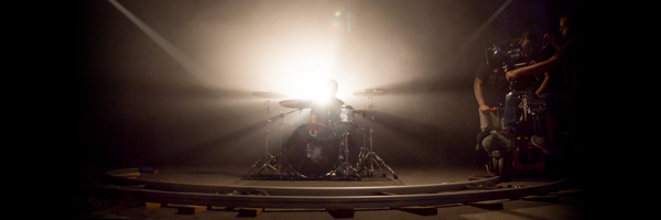 Coldea Productions filming a dramatic drum performance for a commercial video in Culver City, California.