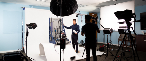 Rob Gledhill of Blue-White Industries demonstrates the functionality of Plastic Chemical Feed Skids, filmed by Alexis Mendez from Coldea Productions.